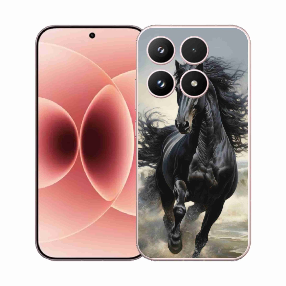Gelový kryt mmCase na Xiaomi 17 - běžící černý kůň