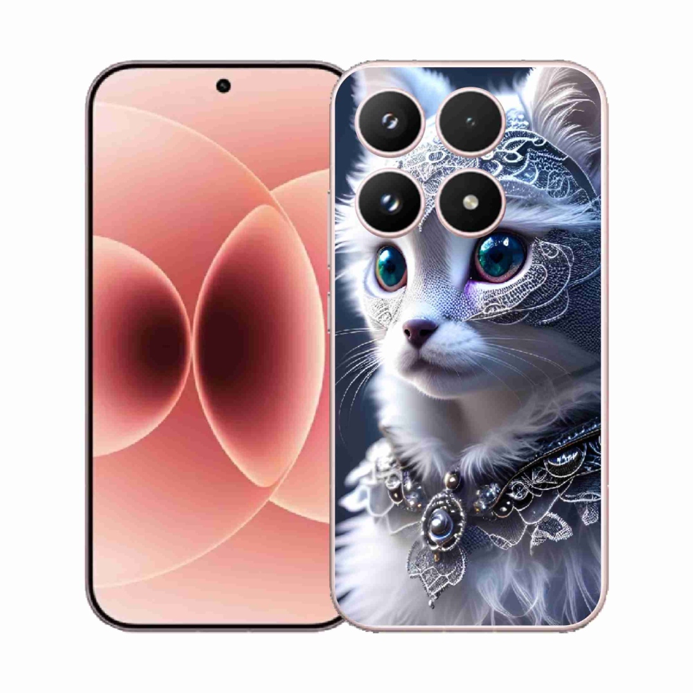 Gelový kryt mmCase na Xiaomi 17 - bílá kočka