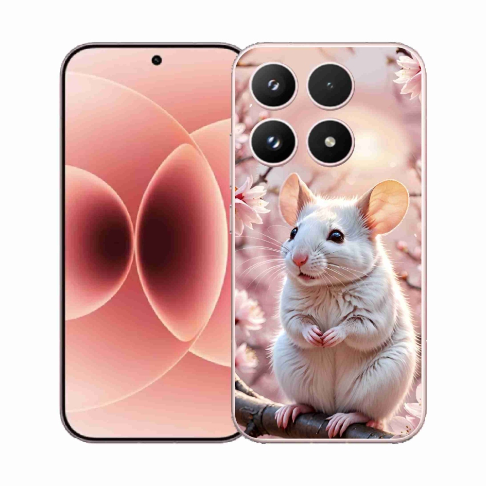 Gelový kryt mmCase na Xiaomi 17 - bílá myš na větvi