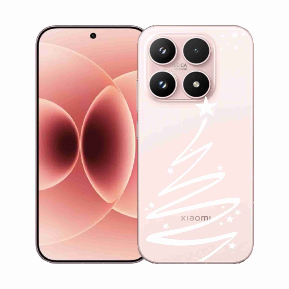 Gelový kryt mmCase na Xiaomi 17 - bílý stromeček na průhledném pozadí