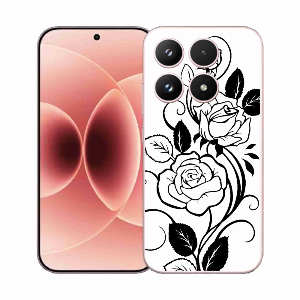 Gelový kryt mmCase na Xiaomi 17 - černobílá růže