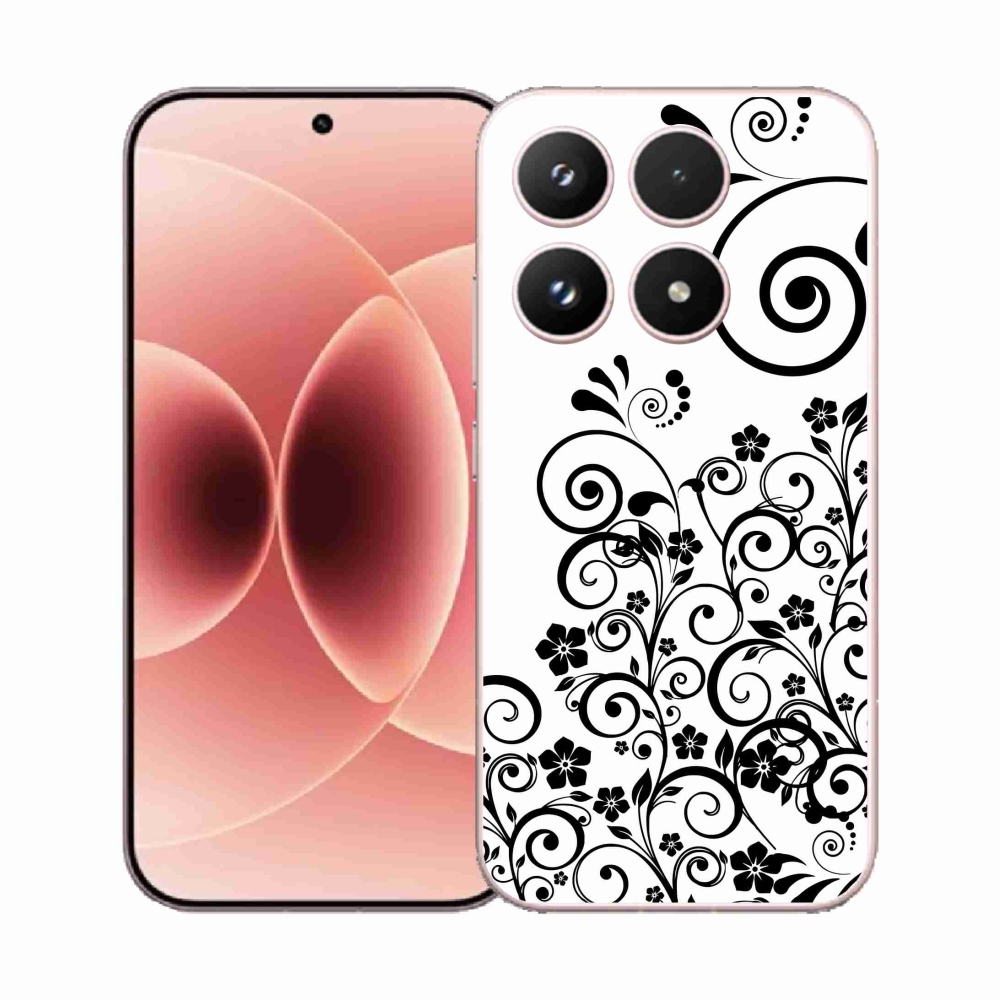 Gelový kryt mmCase na Xiaomi 17 - černobílé květinové vzory