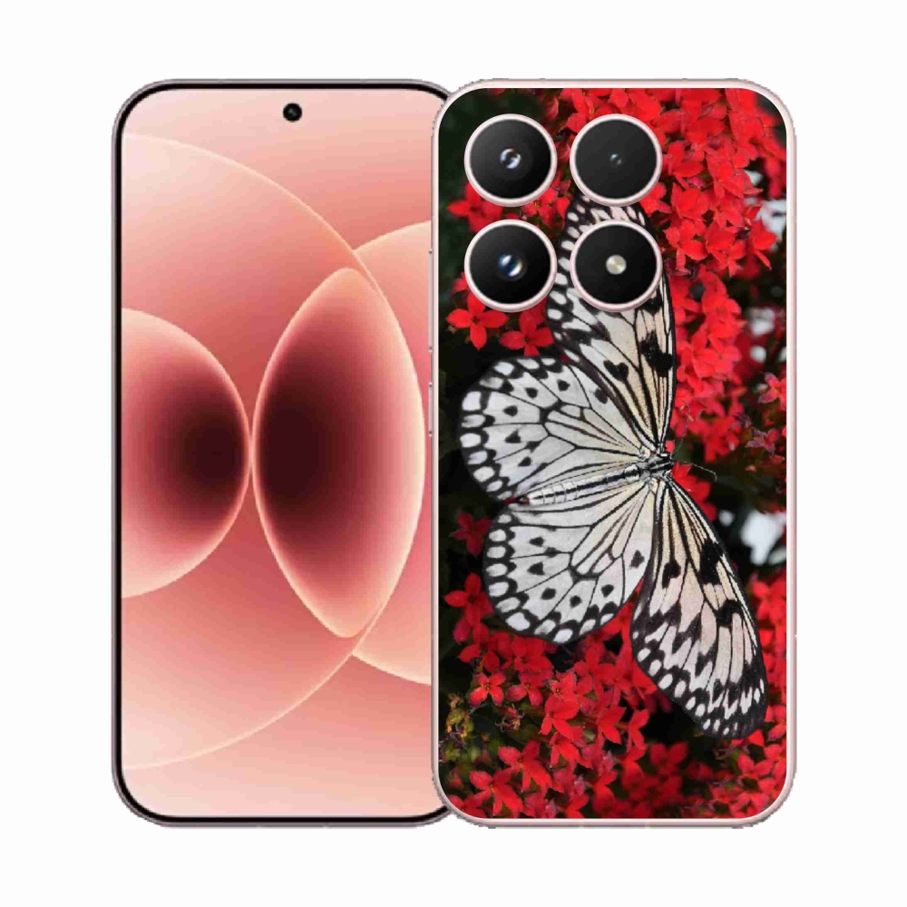 Gelový kryt mmCase na Xiaomi 17 - černobílý motýl 1