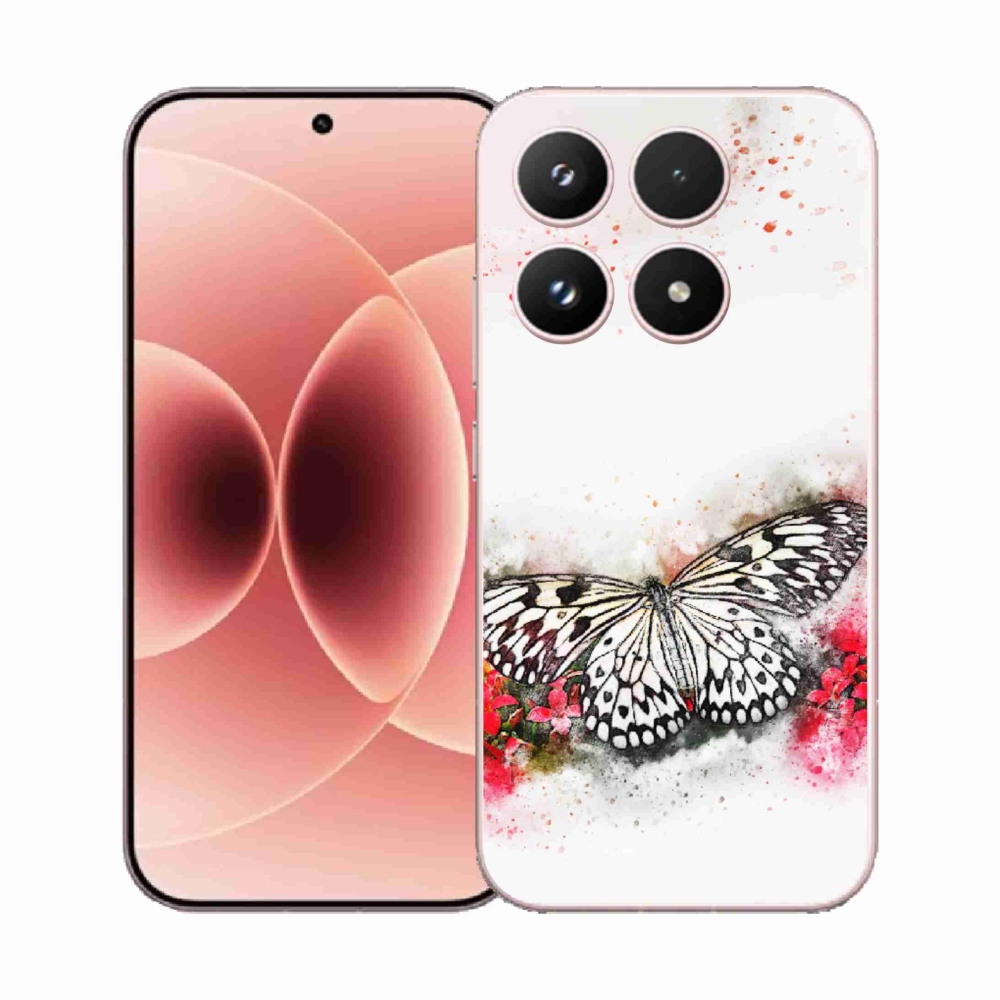 Gelový kryt mmCase na Xiaomi 17 - černobílý motýl