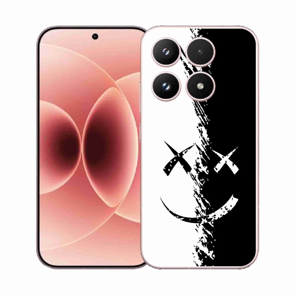 Gelový kryt mmCase na Xiaomi 17 - černobílý smajlík