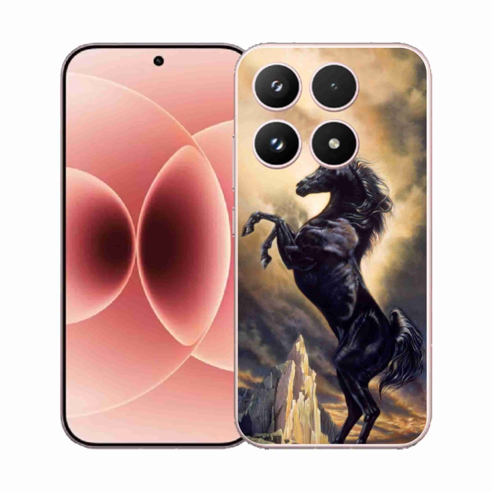 Gelový kryt mmCase na Xiaomi 17 - černý kreslený kůň