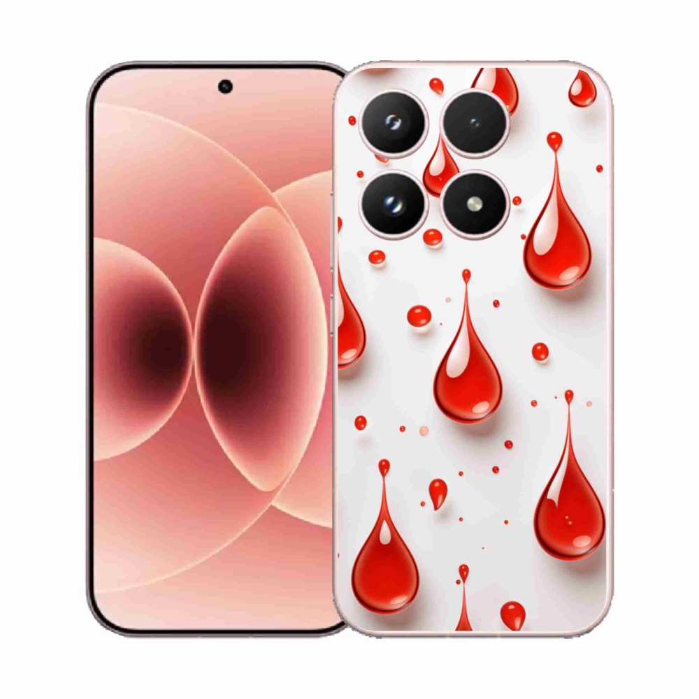 Gelový kryt mmCase na Xiaomi 17 - červené kapky