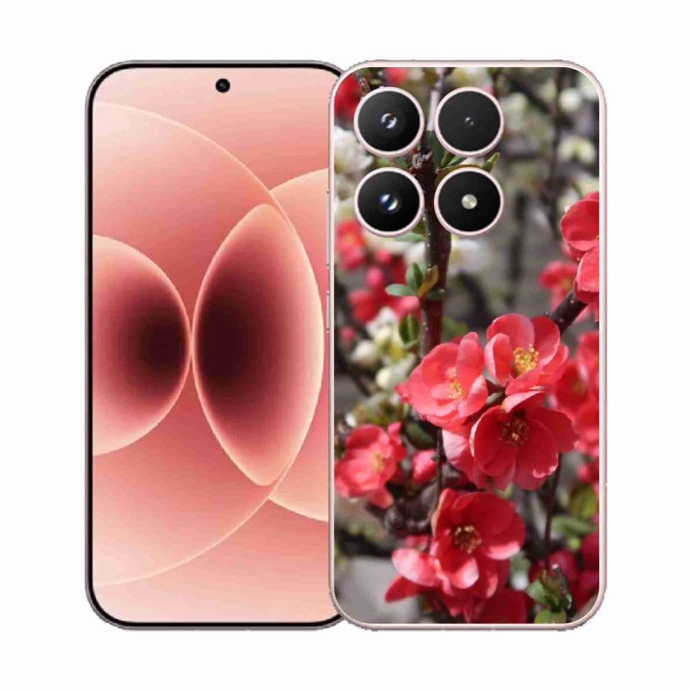 Gelový kryt mmCase na Xiaomi 17 - červené květy