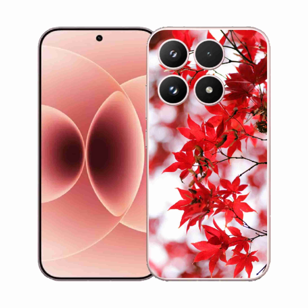 Gelový kryt mmCase na Xiaomi 17 - červené listy