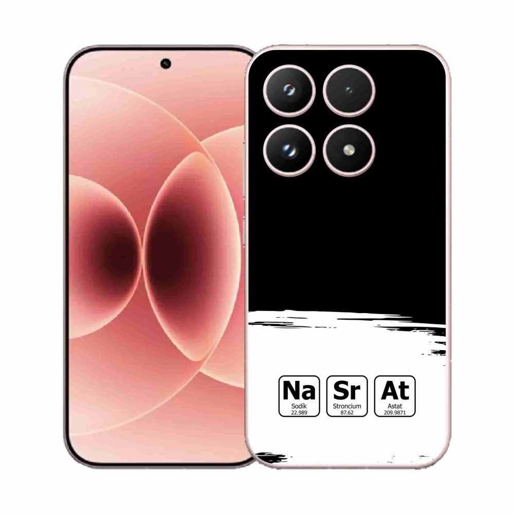 Gelový kryt mmCase na Xiaomi 17 - chemické prvky bíločerné pozadí