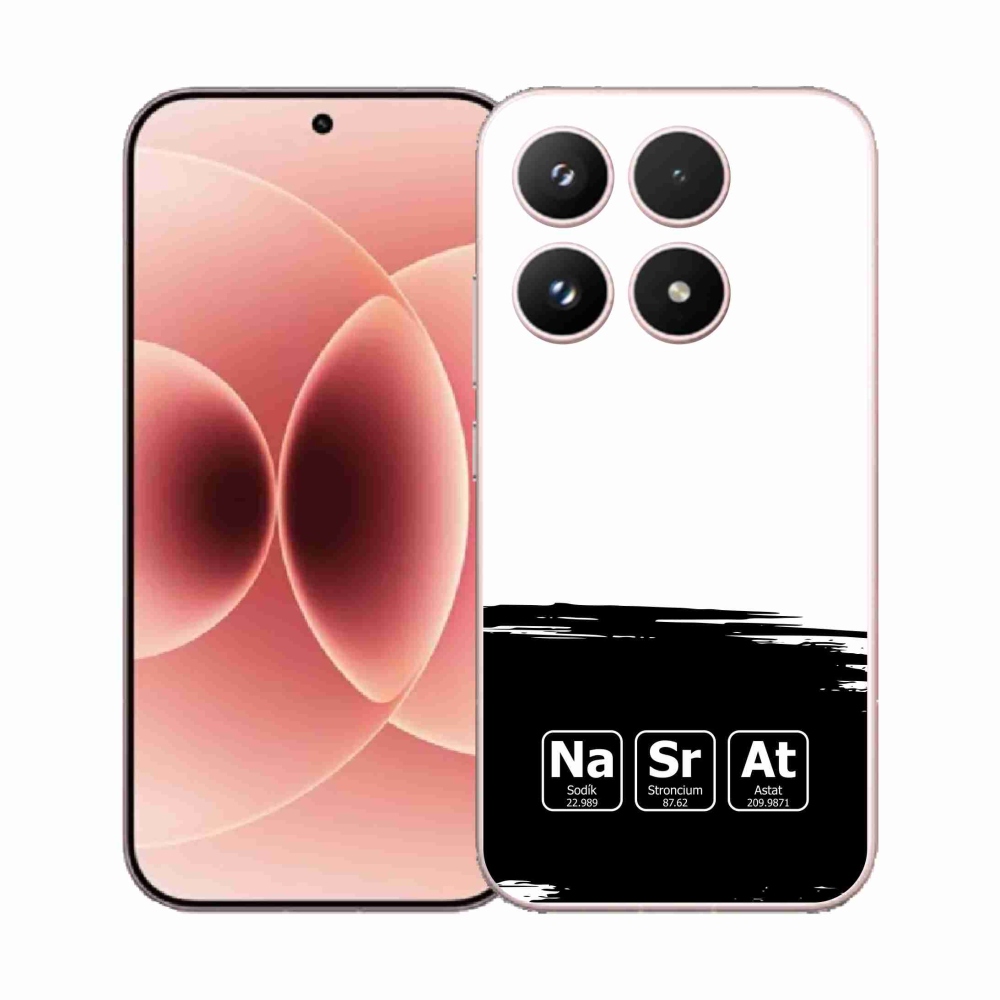 Gelový kryt mmCase na Xiaomi 17 - chemické prvky černobílé pozadí