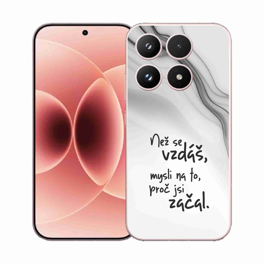 Gelový kryt mmCase na Xiaomi 17 - citát 2 bílé pozadí