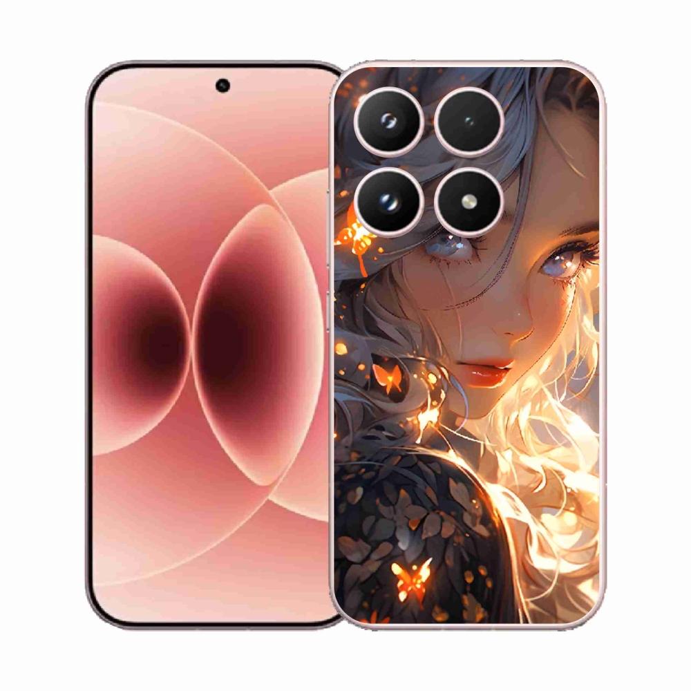 Gelový kryt mmCase na Xiaomi 17 - dívka a motýli