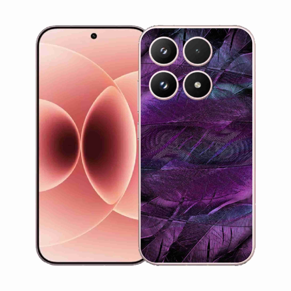 Gelový kryt mmCase na Xiaomi 17 - fialová pírka