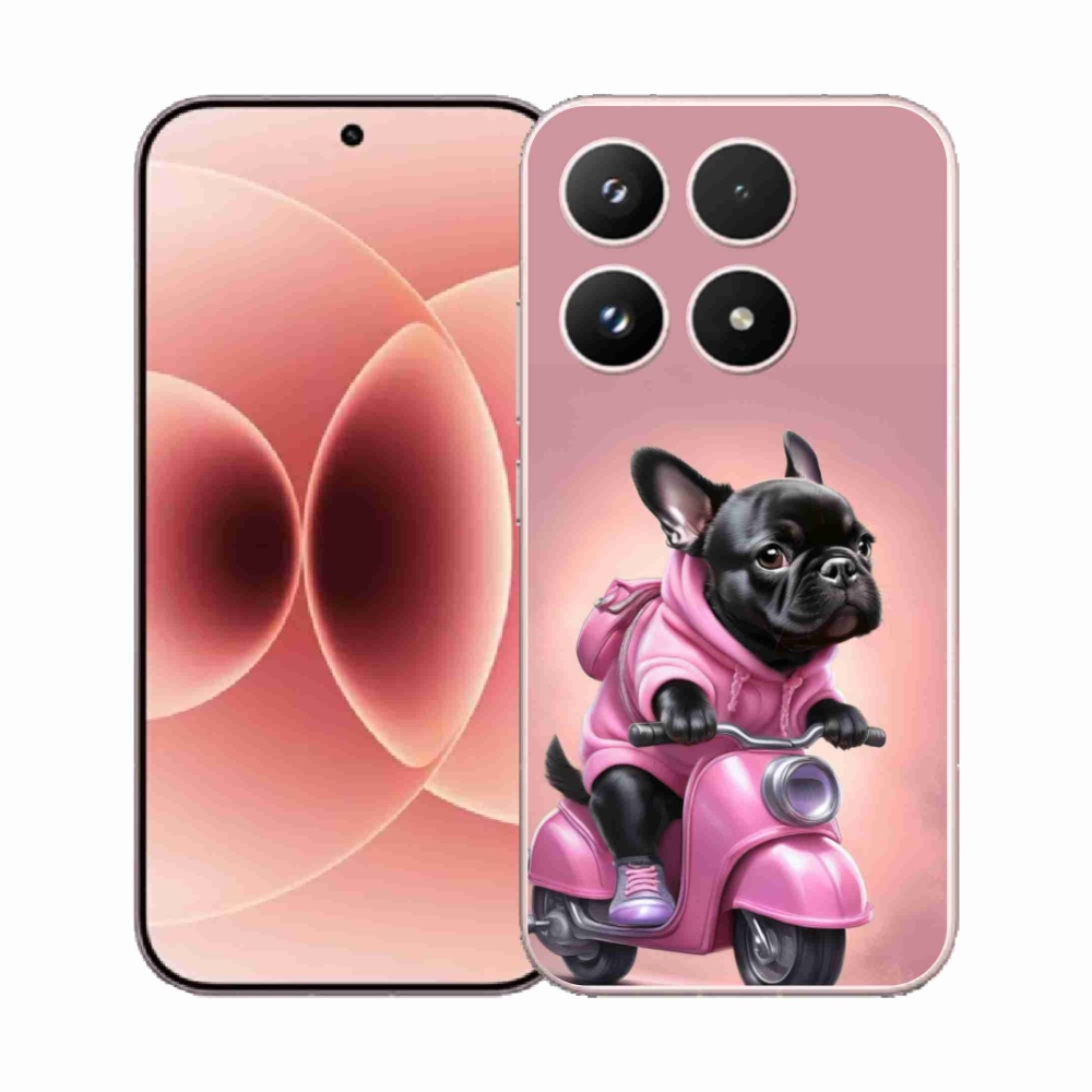 Gelový kryt mmCase na Xiaomi 17 - francouzský buldoček na skútru