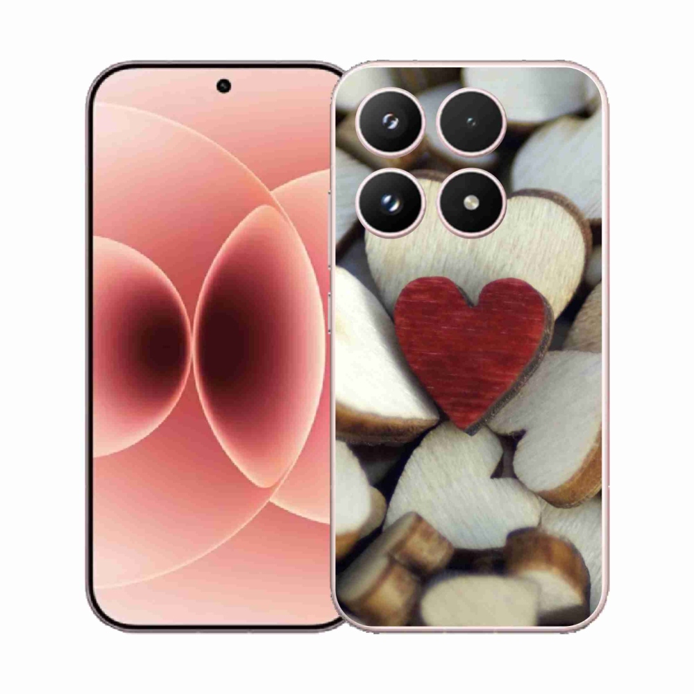 Gelový kryt mmCase na Xiaomi 17 - gravírované červené srdce 