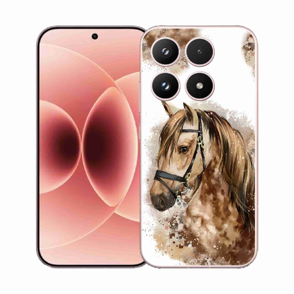Gelový kryt mmCase na Xiaomi 17 - hnědý kreslený kůň