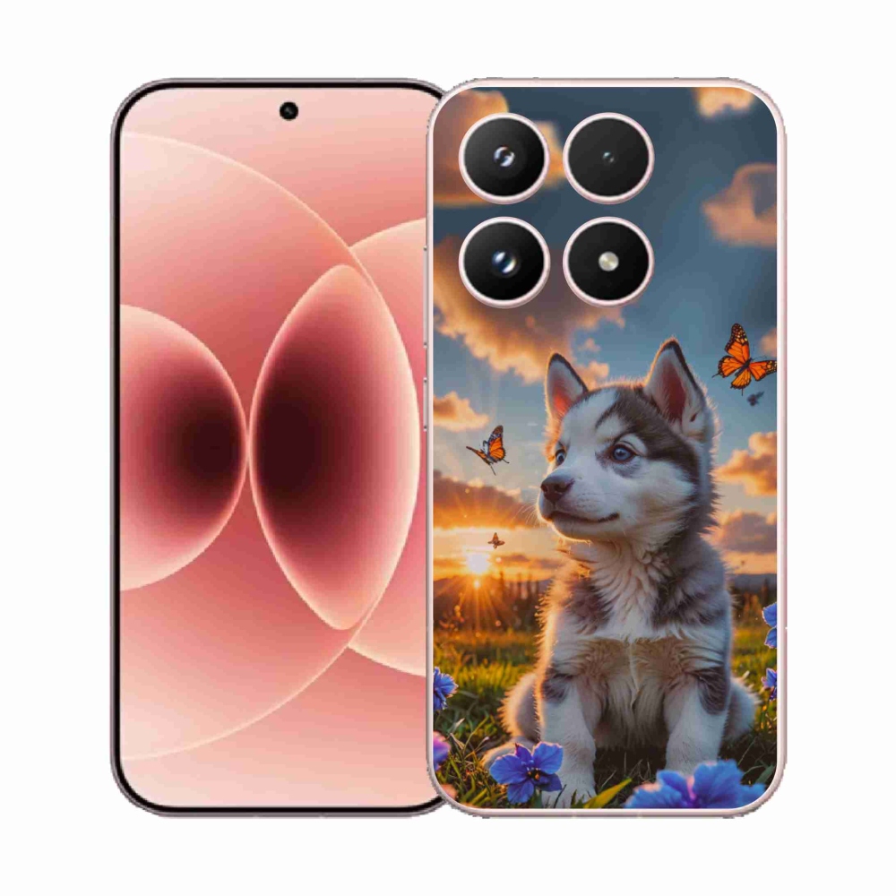 Gelový kryt mmCase na Xiaomi 17 - husky při západu slunce