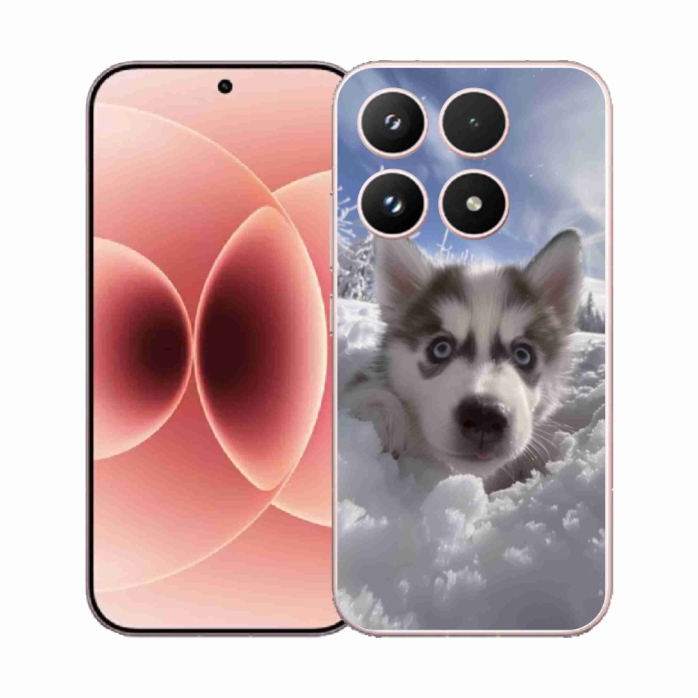 Gelový kryt mmCase na Xiaomi 17 - husky ve sněhu