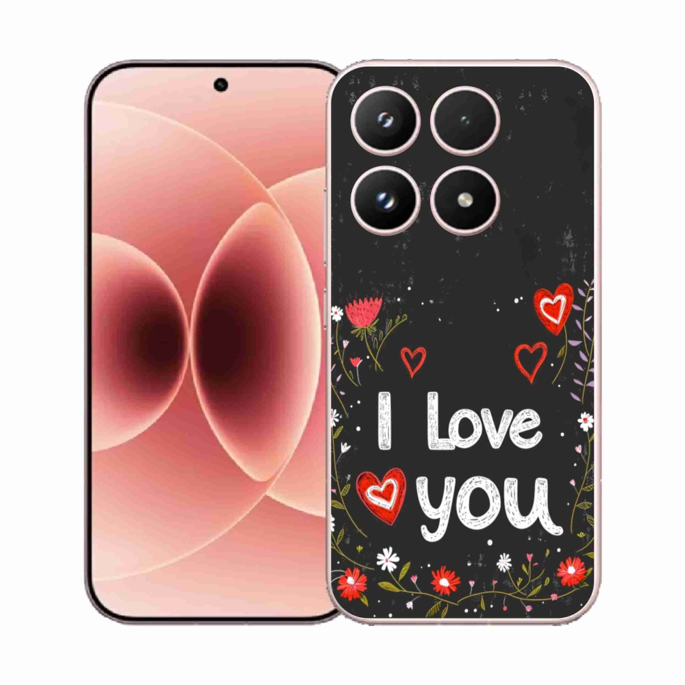 Gelový kryt mmCase na Xiaomi 17 - I love you černé pozadí
