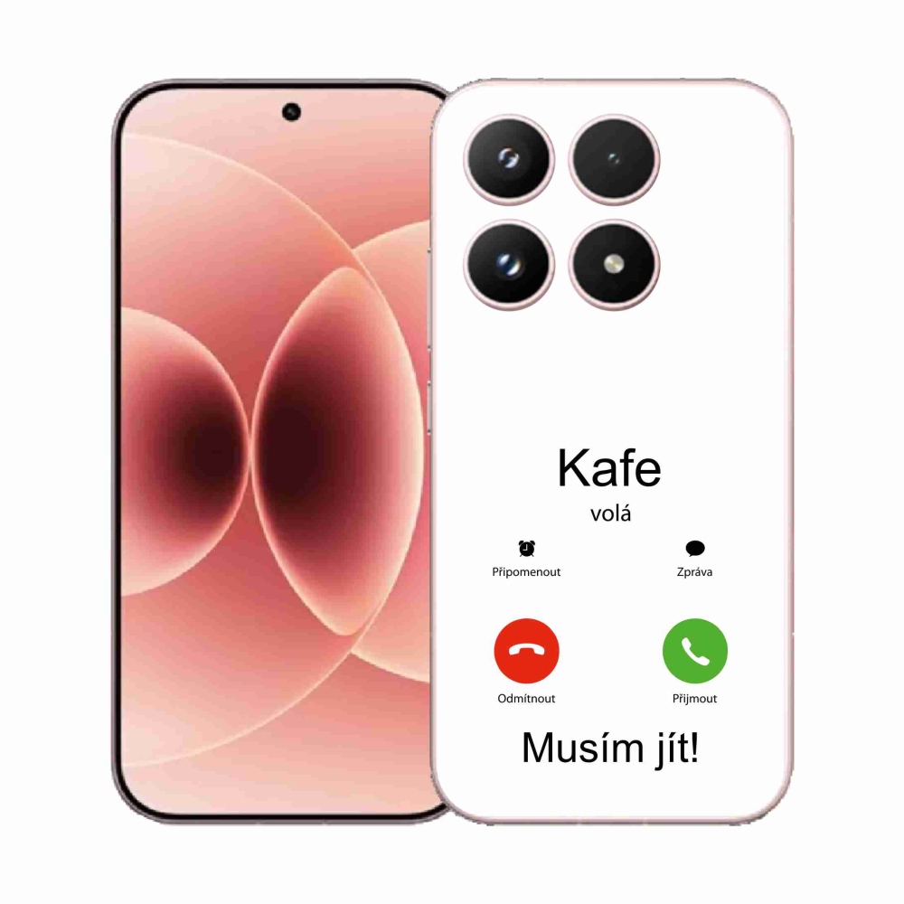 Gelový kryt mmCase na Xiaomi 17 - kafe volá bílé pozadí