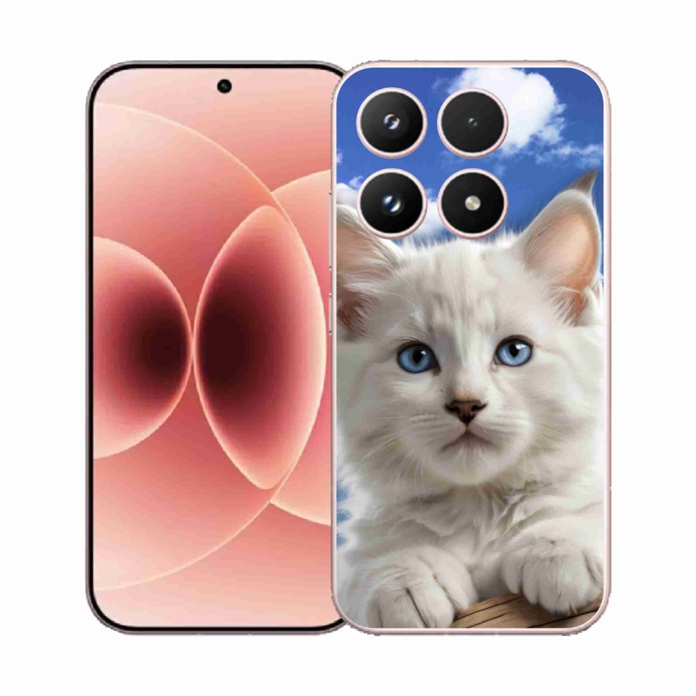 Gelový kryt mmCase na Xiaomi 17 - kotě a oblaka