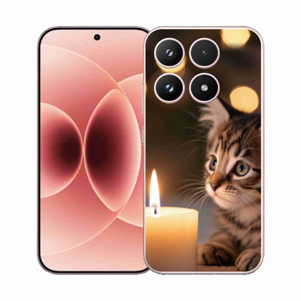 Gelový kryt mmCase na Xiaomi 17 - kotě a svíčka
