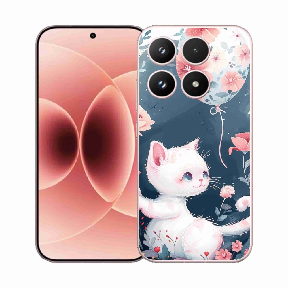 Gelový kryt mmCase na Xiaomi 17 - kotě s balónkem