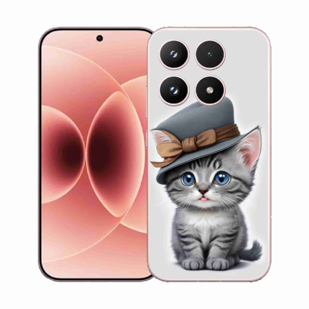 Gelový kryt mmCase na Xiaomi 17 - kotě s kloboukem