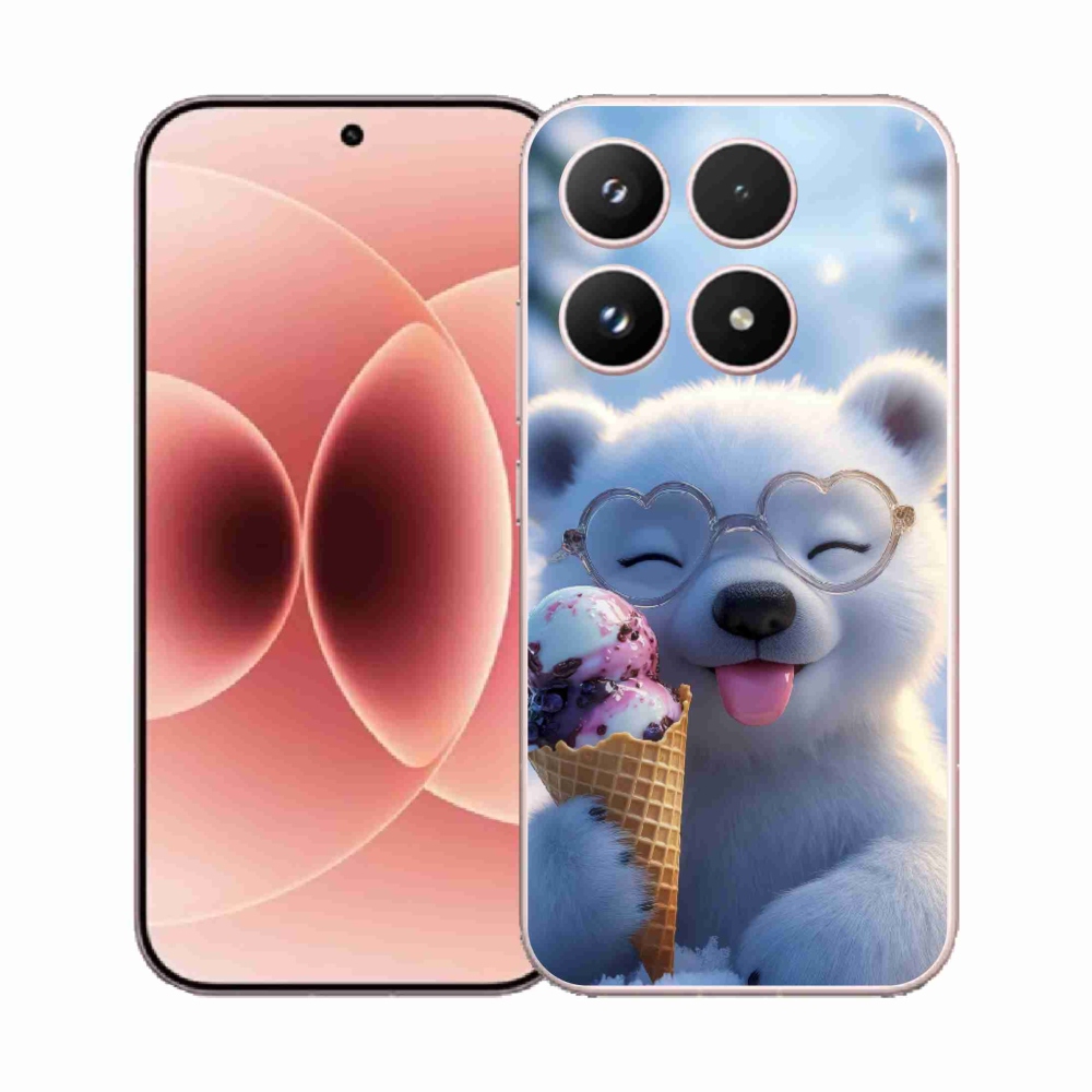 Gelový kryt mmCase na Xiaomi 17 - medvídek se zmrzlinou