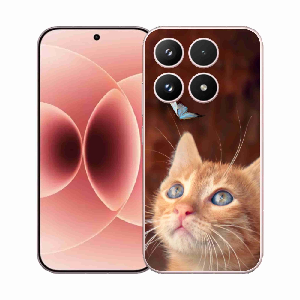 Gelový kryt mmCase na Xiaomi 17 - motýl a kotě