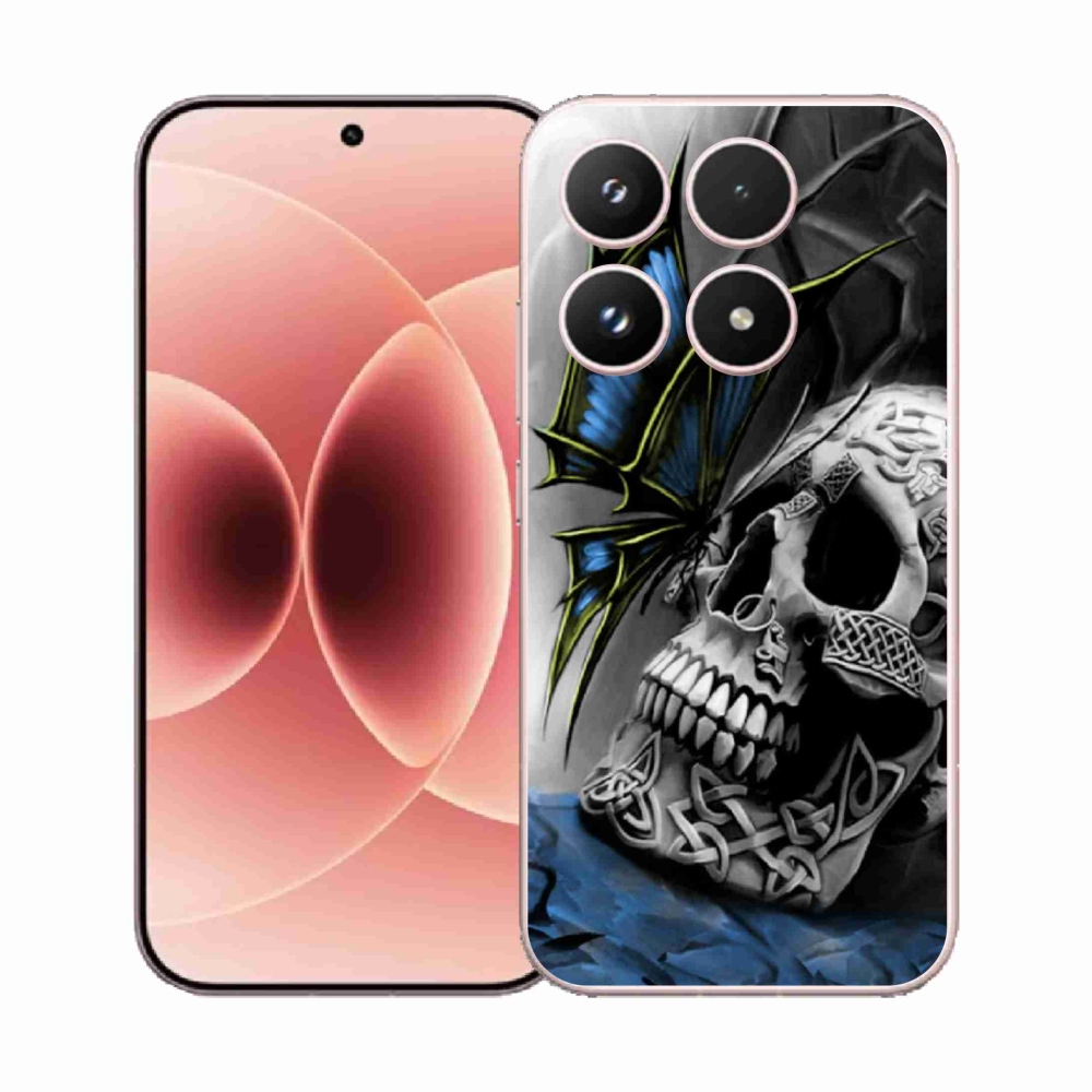 Gelový kryt mmCase na Xiaomi 17 - motýl a lebka