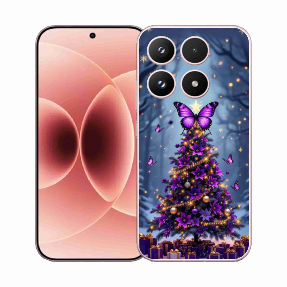 Gelový kryt mmCase na Xiaomi 17 - motýlí vánoční stromek