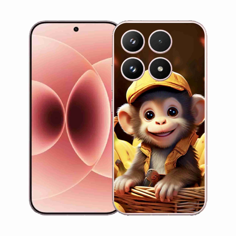 Gelový kryt mmCase na Xiaomi 17 - opice v košíku