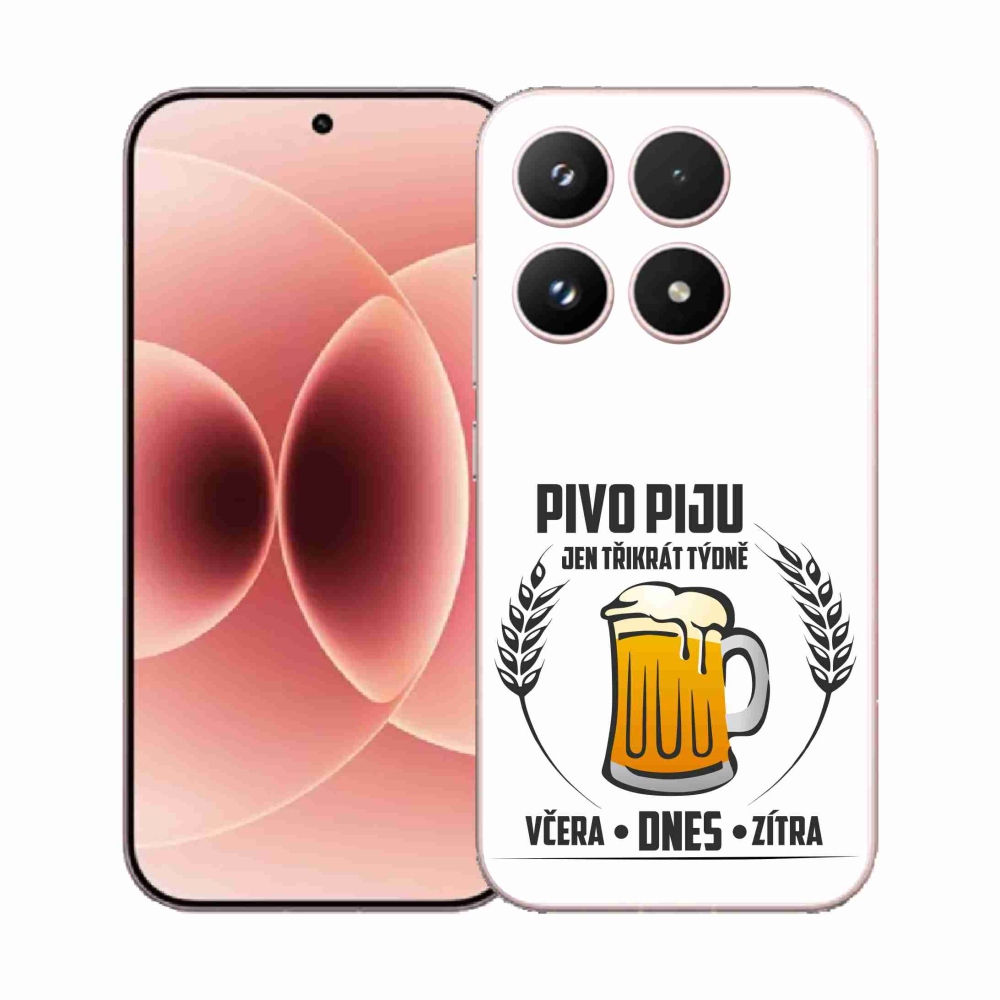Gelový kryt mmCase na Xiaomi 17 - pivní motiv bílé pozadí