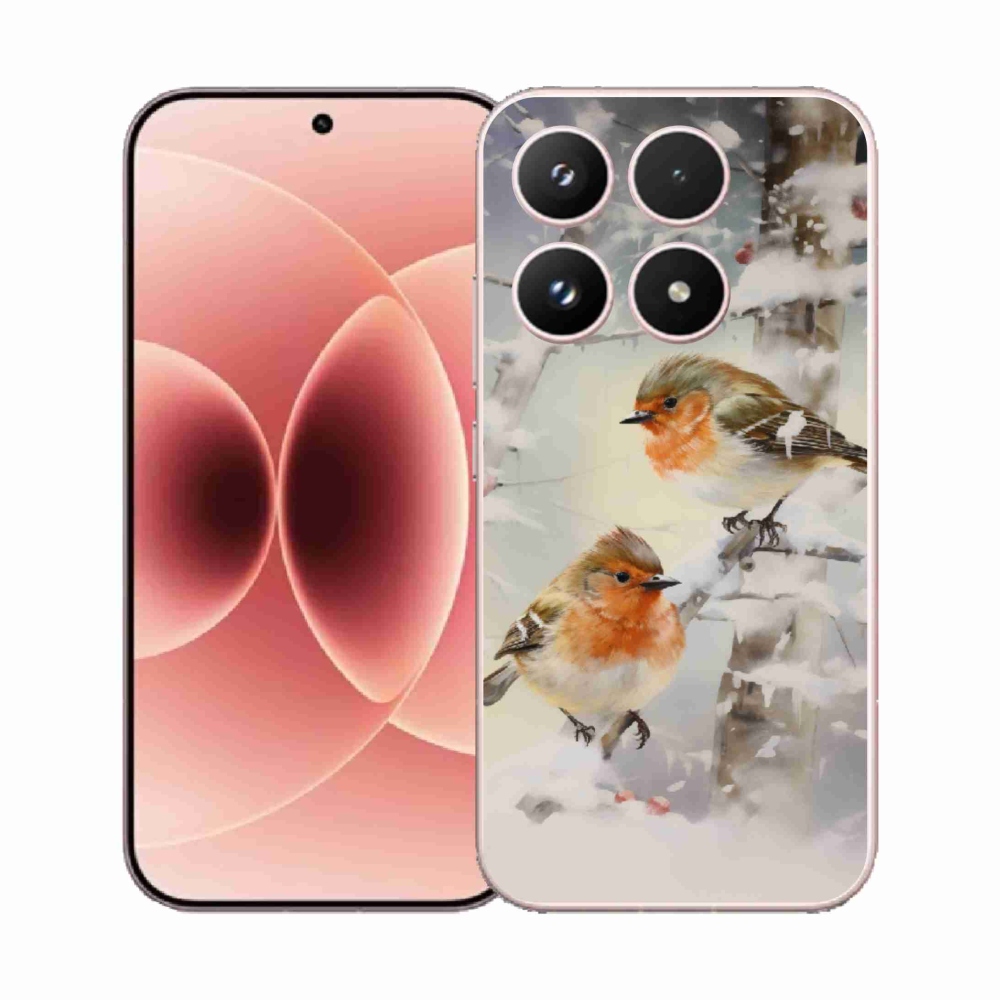 Gelový kryt mmCase na Xiaomi 17 - ptáčci v zimě
