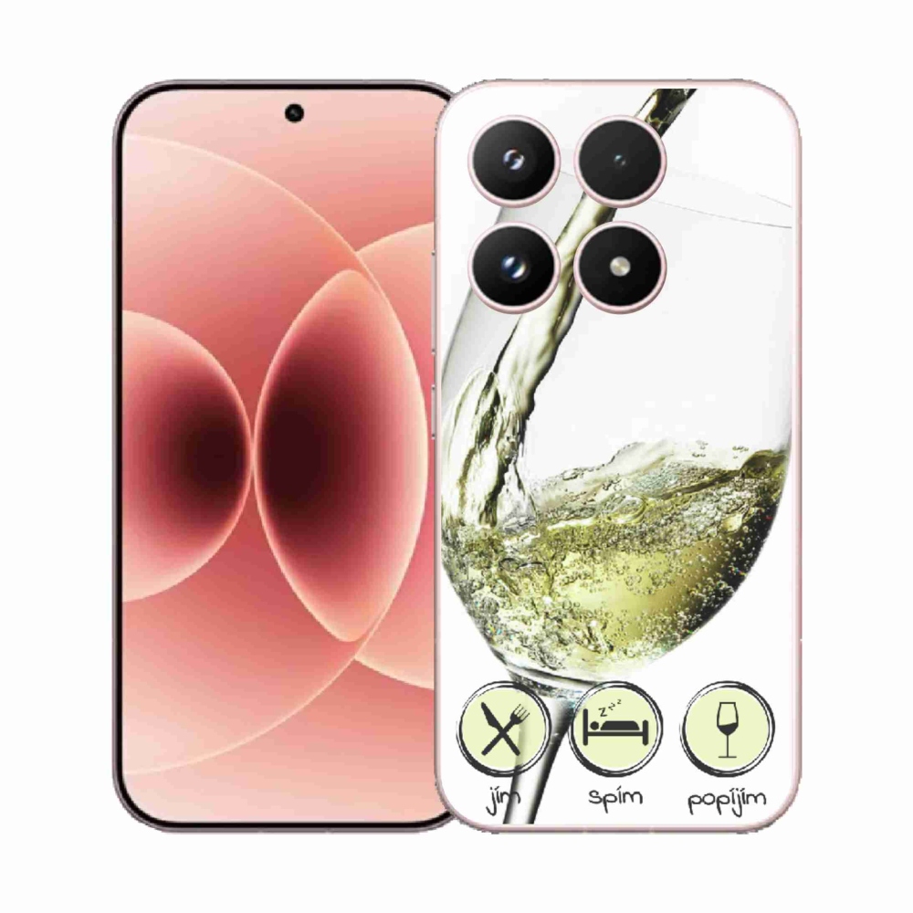 Gelový kryt mmCase na Xiaomi 17 - sklenička vína bílé