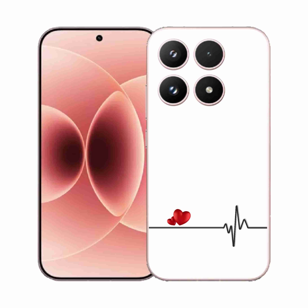 Gelový kryt mmCase na Xiaomi 17 - srdce a tep bílé pozadí