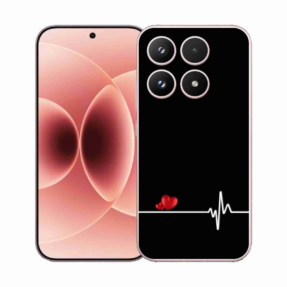 Gelový kryt mmCase na Xiaomi 17 - srdce a tep černé pozadí