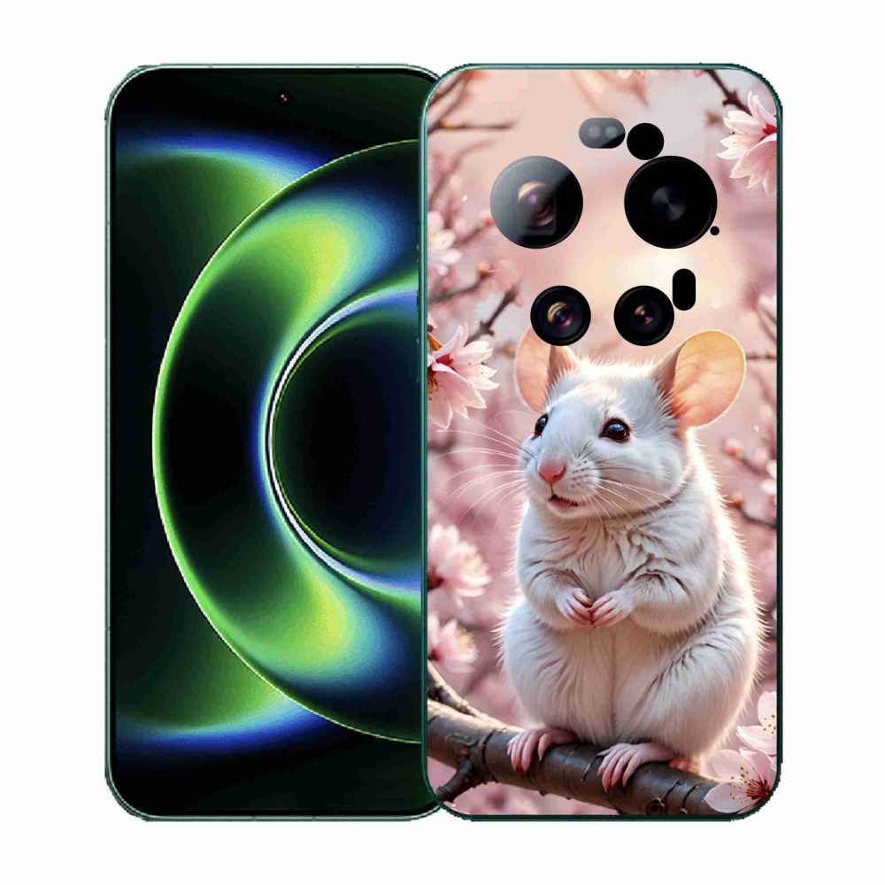 Gelový kryt mmCase na Xiaomi 17 Ultra - bílá myš na větvi