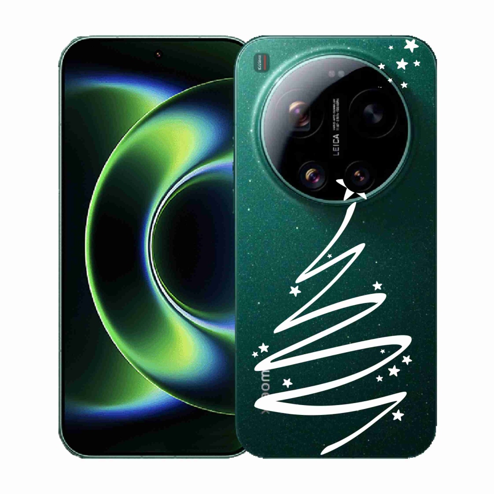 Gelový kryt mmCase na Xiaomi 17 Ultra - bílý stromeček na průhledném pozadí