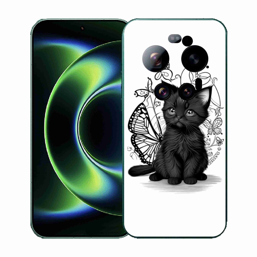 Gelový kryt mmCase na Xiaomi 17 Ultra - černé kotě