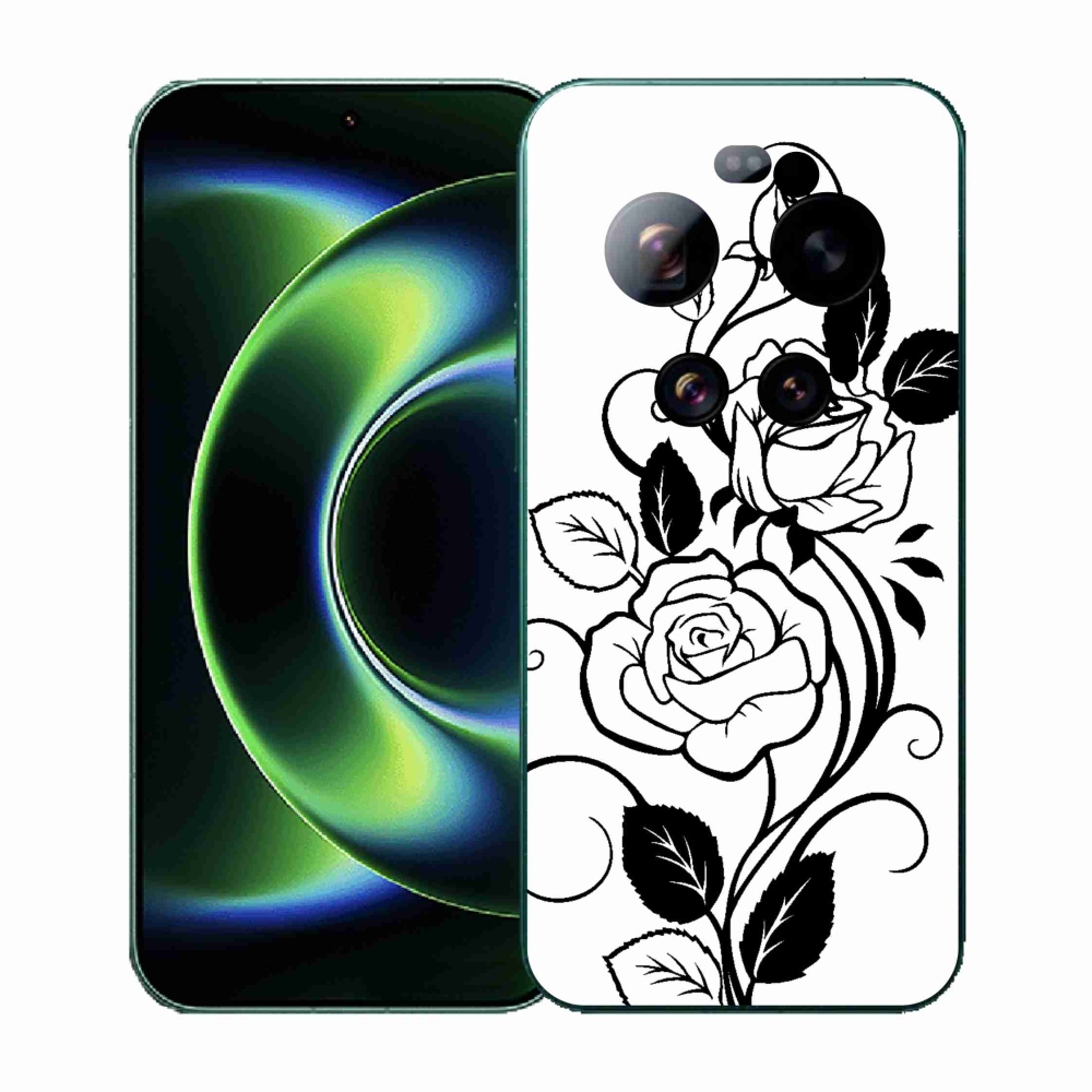 Gelový kryt mmCase na Xiaomi 17 Ultra - černobílá růže