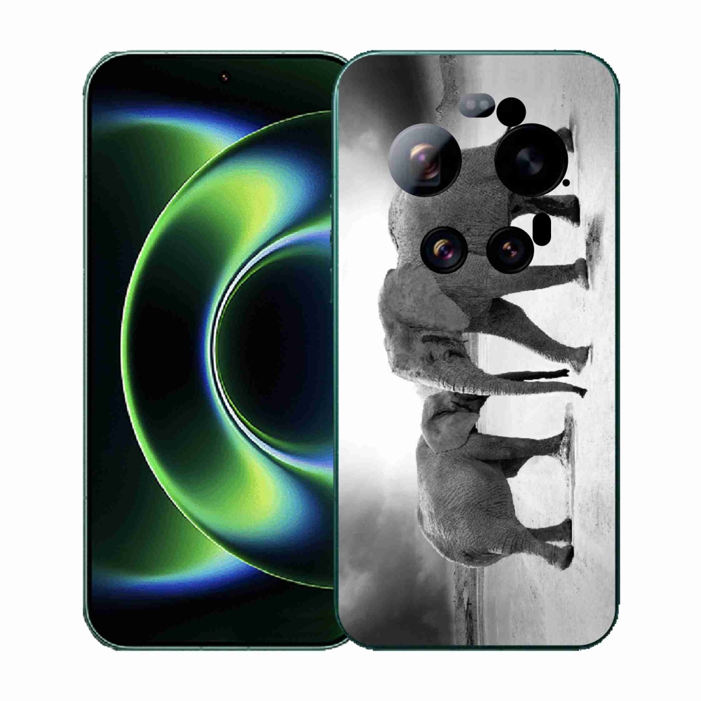 Gelový kryt mmCase na Xiaomi 17 Ultra - černobílí sloni