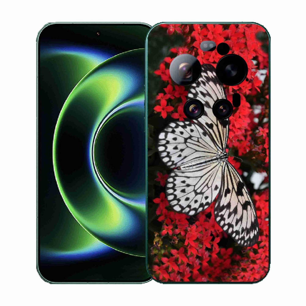 Gelový kryt mmCase na Xiaomi 17 Ultra - černobílý motýl 1