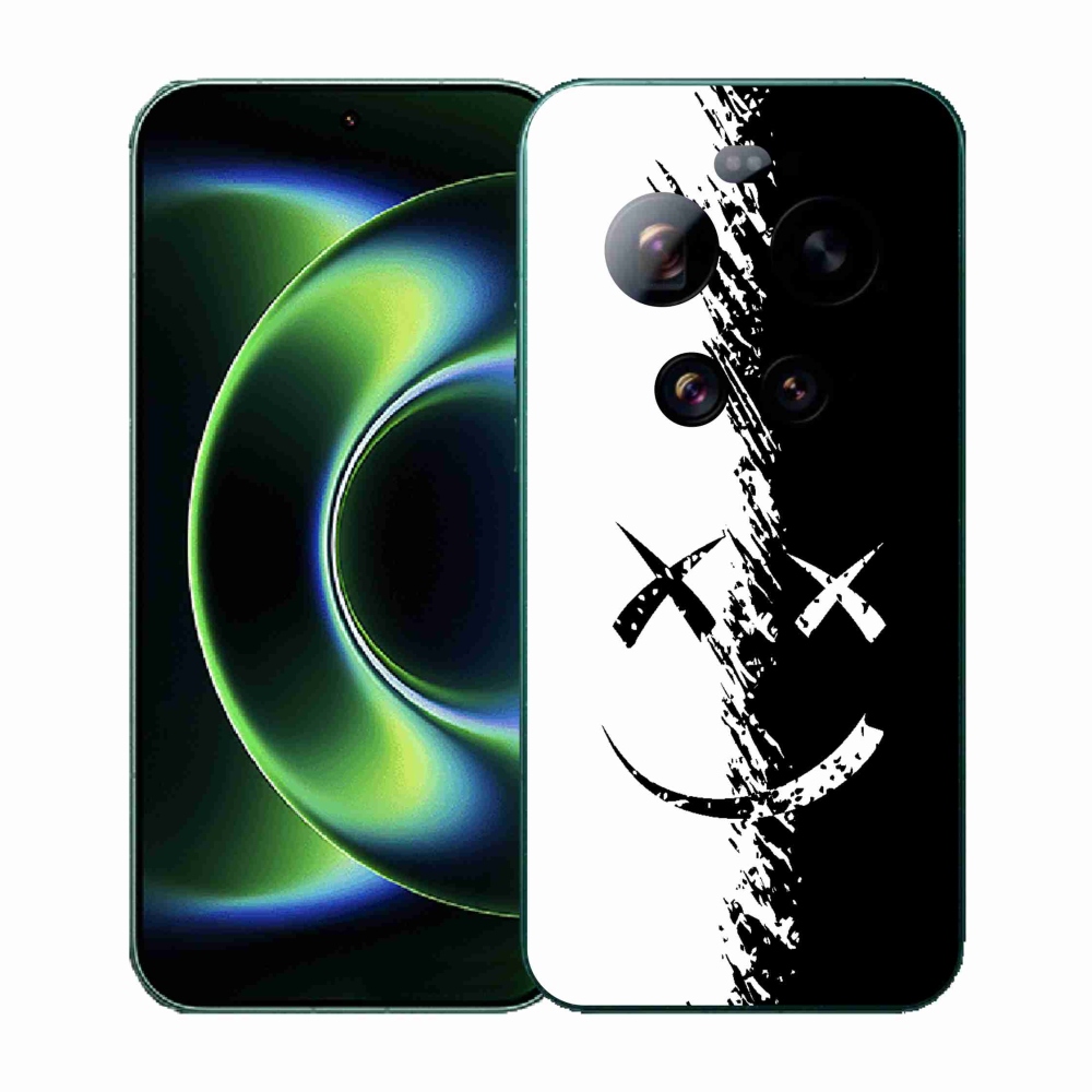 Gelový kryt mmCase na Xiaomi 17 Ultra - černobílý smajlík