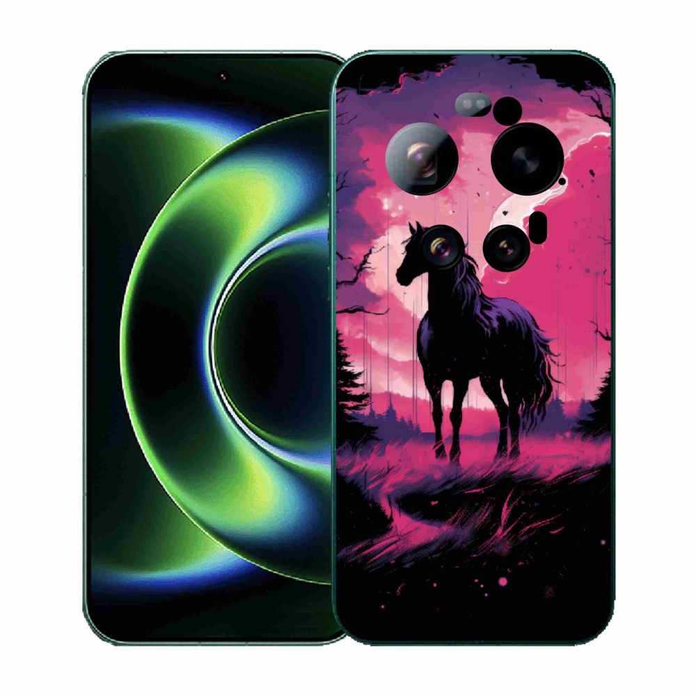 Gelový kryt mmCase na Xiaomi 17 Ultra - černý kreslený kůň 1