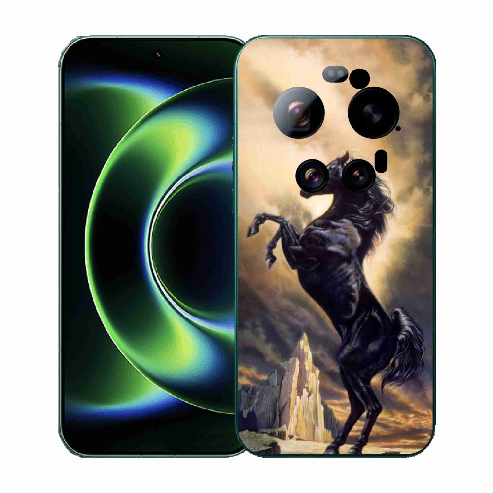 Gelový kryt mmCase na Xiaomi 17 Ultra - černý kreslený kůň