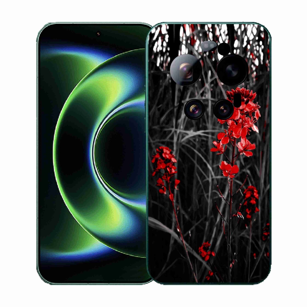 Gelový kryt mmCase na Xiaomi 17 Ultra - červená rostlina