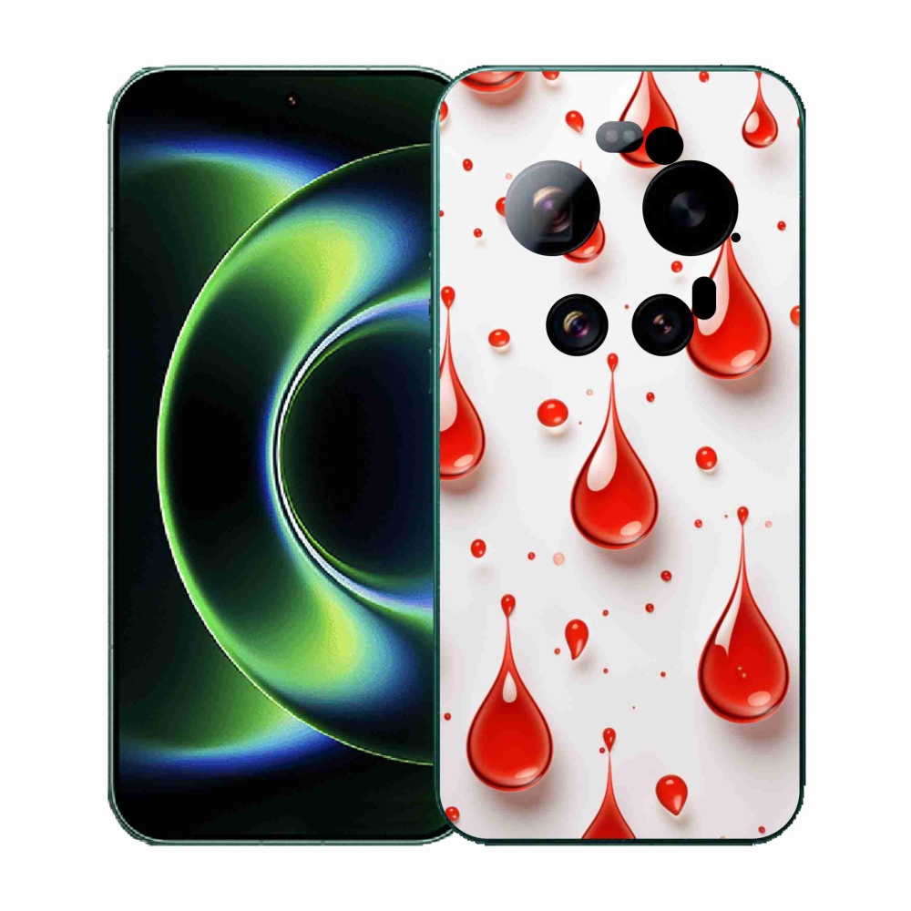 Gelový kryt mmCase na Xiaomi 17 Ultra - červené kapky